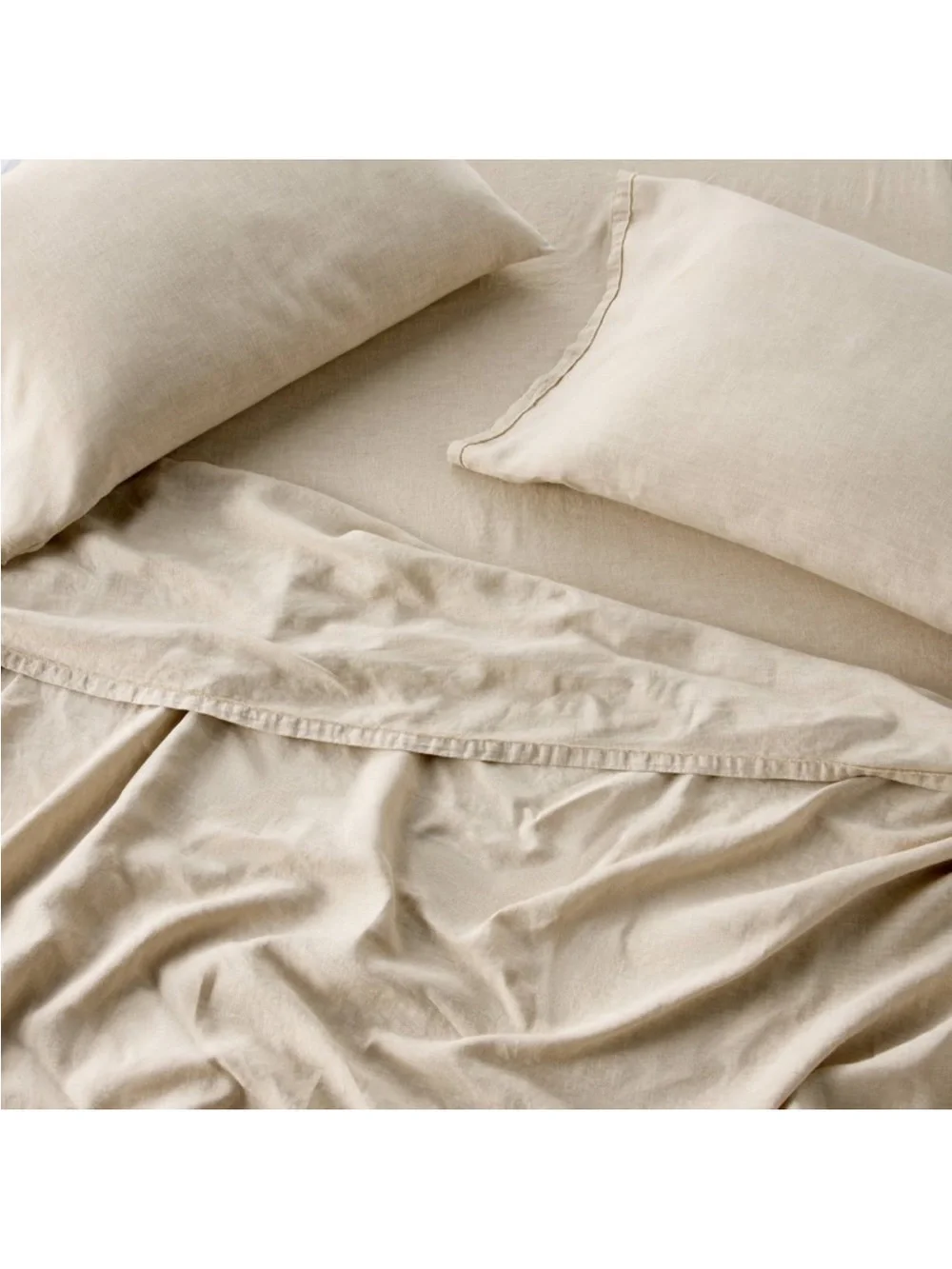 NWT California King 100% Linen Sheet Set Natural - Casaluna